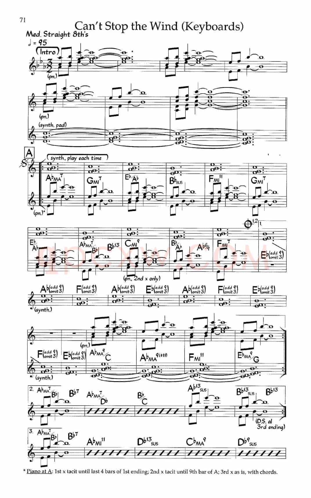 Can't Stop the Wind（爵士钢琴曲）