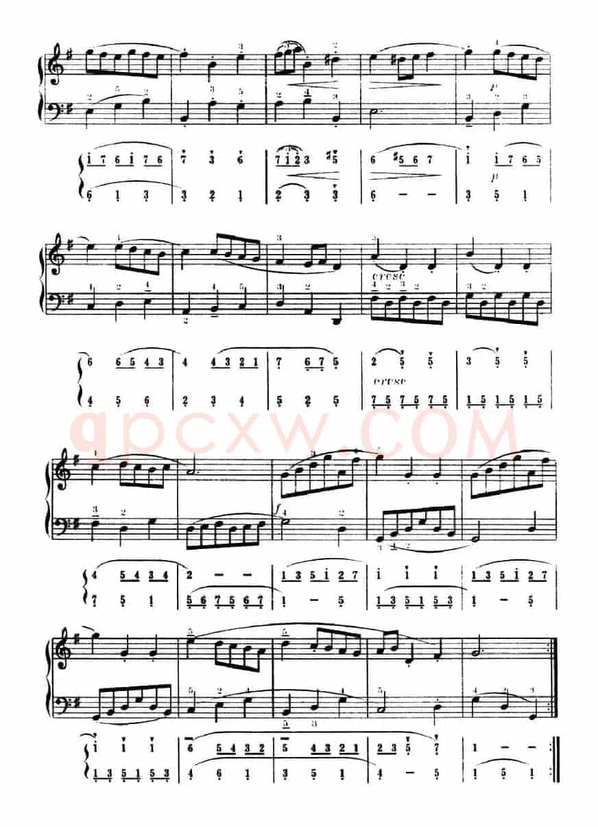 小步舞曲（中国音协手风琴考级二级一套）（五线谱+简谱）
