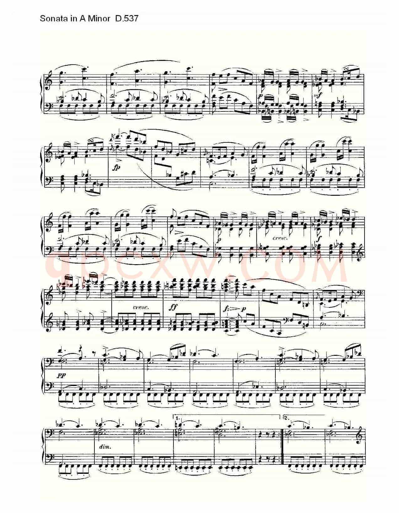 Sonata in A Minor D.537(A小调奏鸣曲D.537)