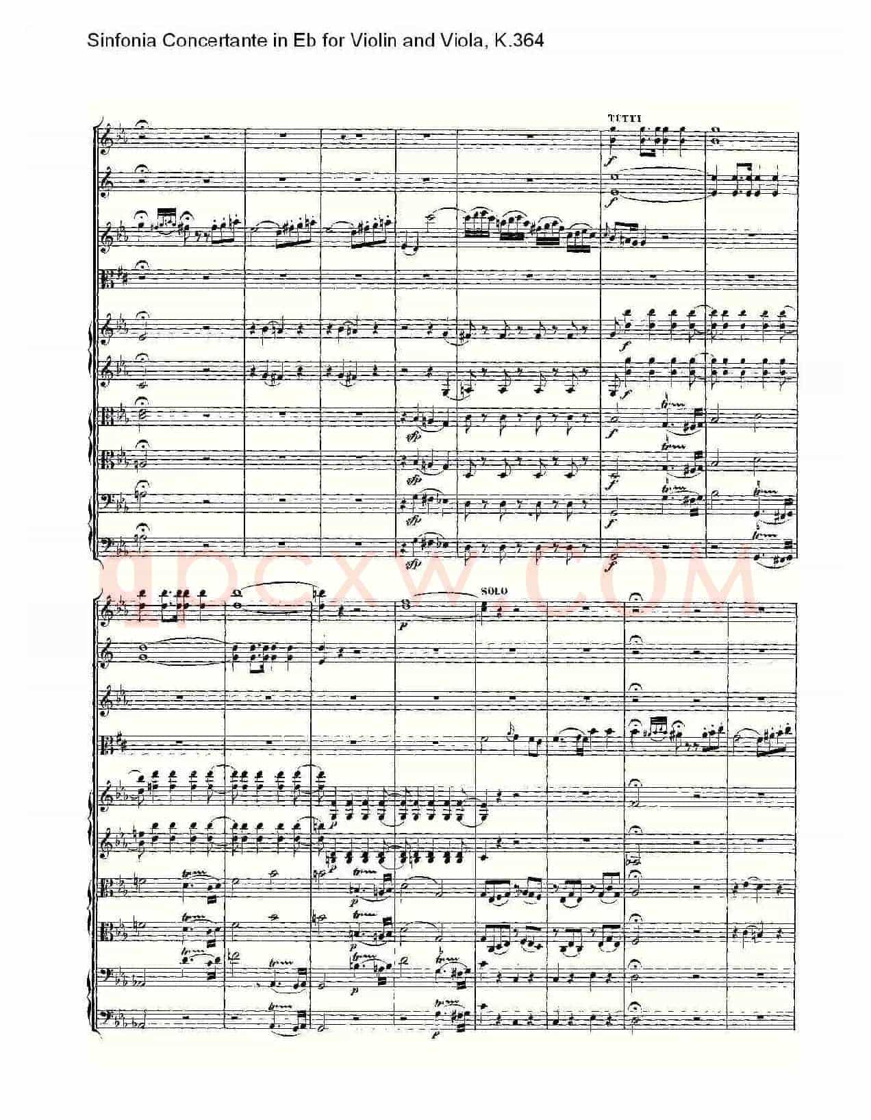 Eb调小提琴与中提琴炫技序曲, K.364(一)