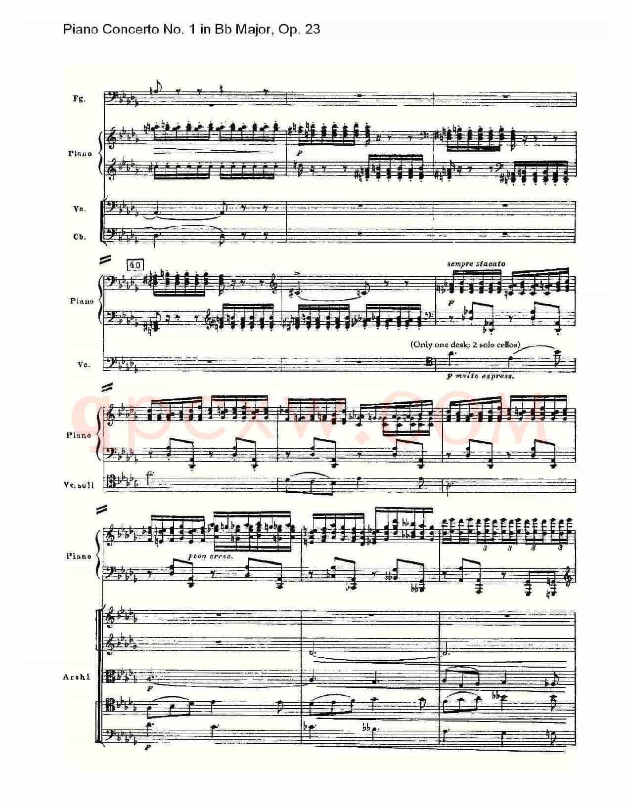 Bb大调第一钢琴协奏曲,Op.23第二乐章