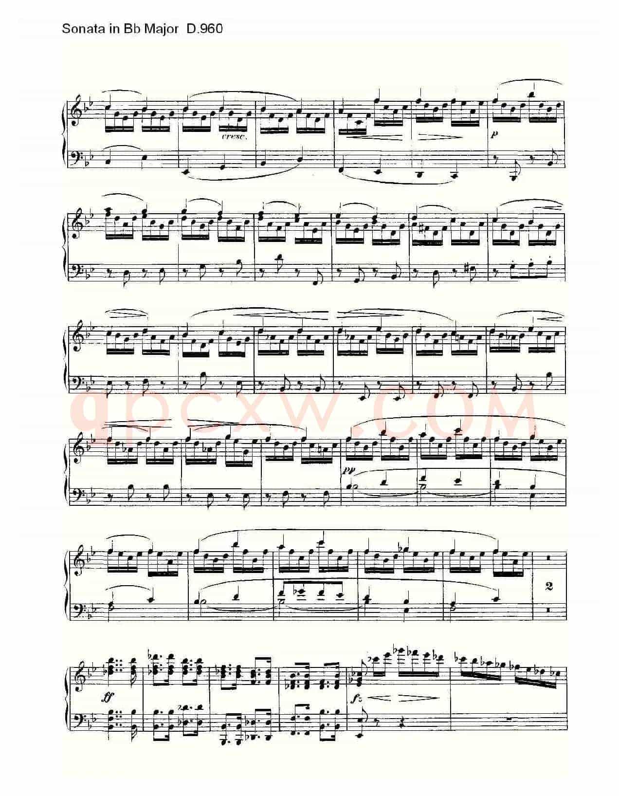 Sonata in Bb Major D.960(Bb大调奏鸣曲 D.960)