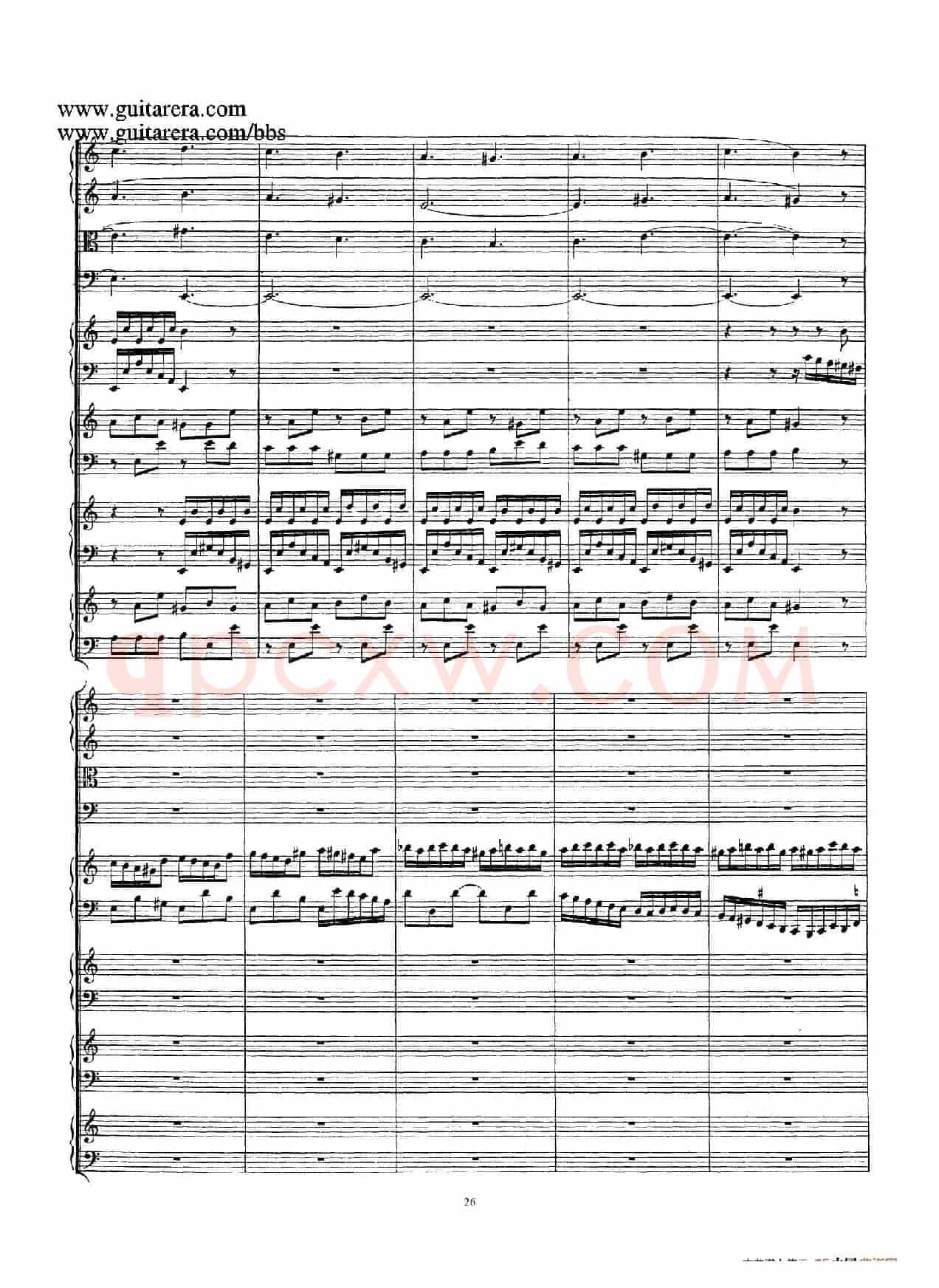 为四架古钢琴而作的a小调协奏曲 BWV 1065(总谱)