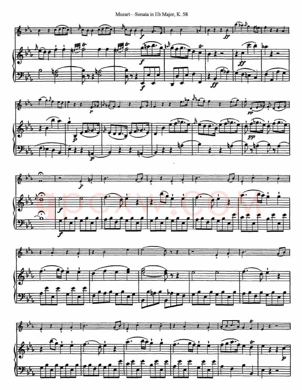 Violin Sonata in Eb Major K.58（小提琴+钢琴伴奏）