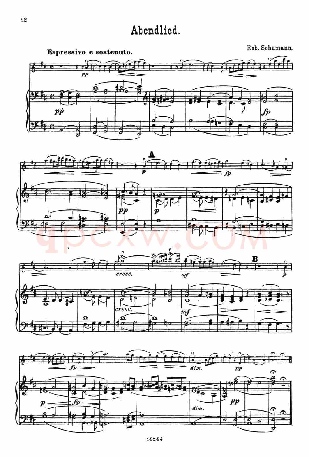 Abendlied.（小提琴+钢琴伴奏）