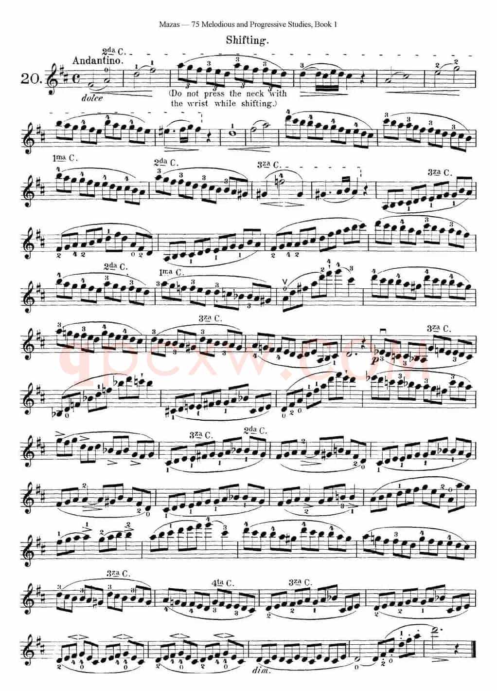 马扎斯小提琴练习曲 Op.36 第一册 特殊练习曲（20）
