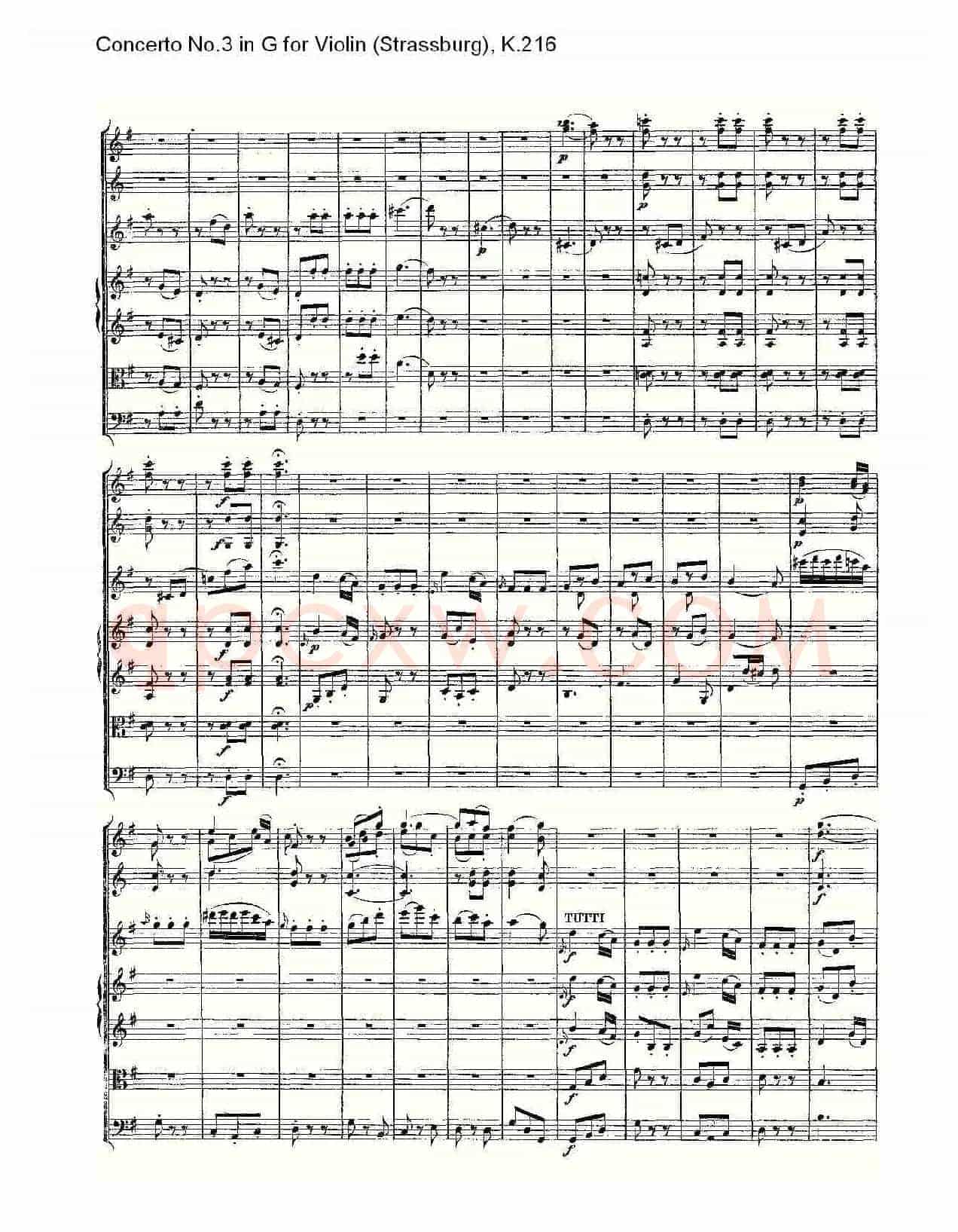 Concerto No.3 in G for Violin K.216(G调小提琴第三协奏曲, K)