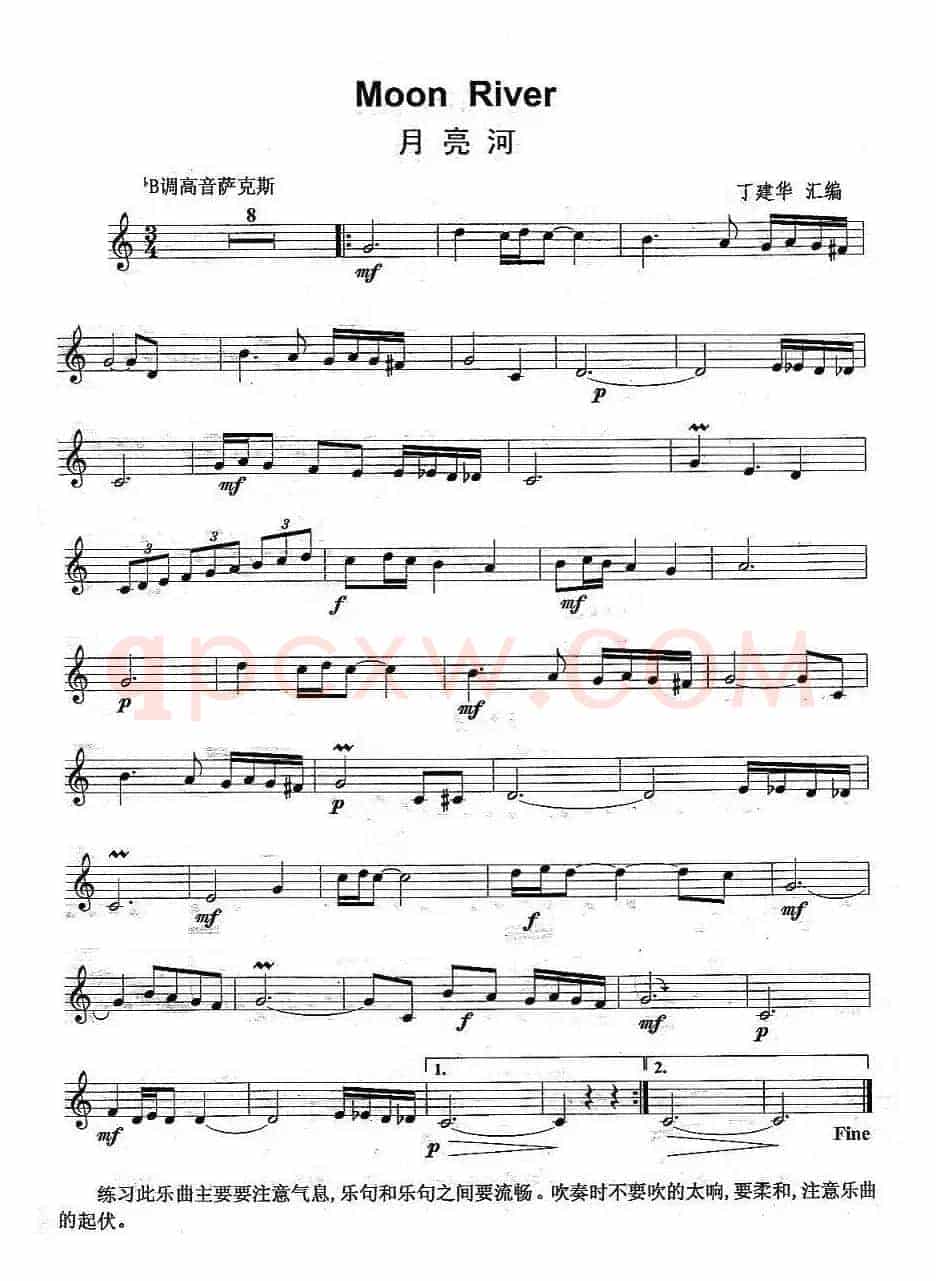 月亮河　Moon River（丁建华汇编版）