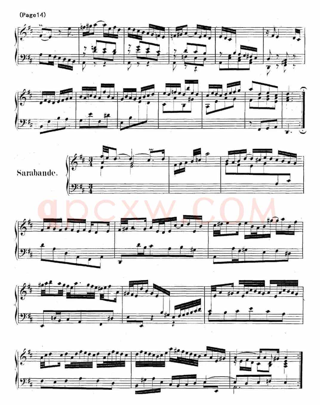帕蒂塔6首德国组曲（No.4 D大调 巴赫 Partita D Major BWV 828）