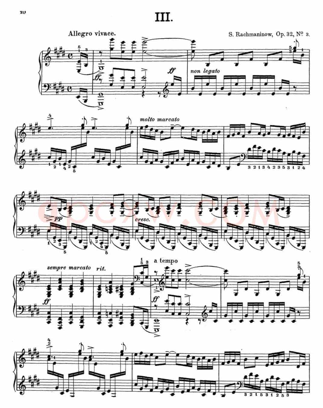 拉赫玛尼诺夫 钢琴前奏曲14 E大调 Op.32 No.3