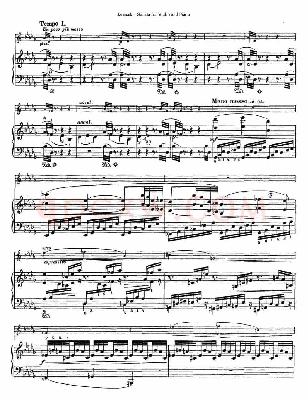 Janacek Sonata for Violin（小提琴+钢琴伴奏）