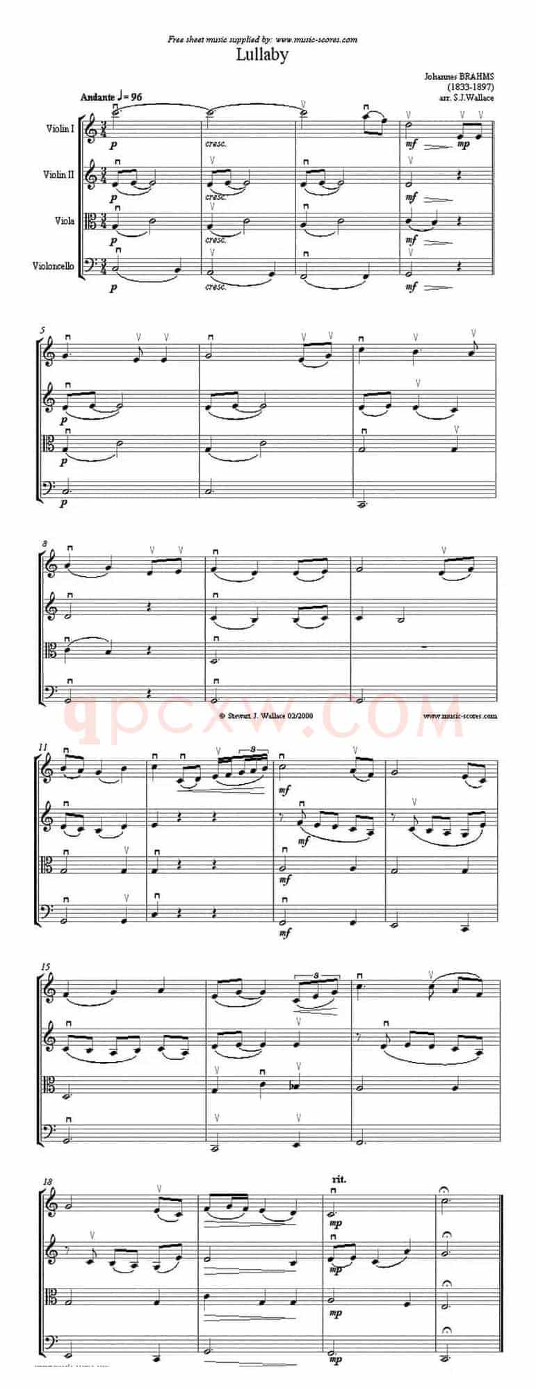 Lullaby（摇篮曲）（弦乐四重奏）