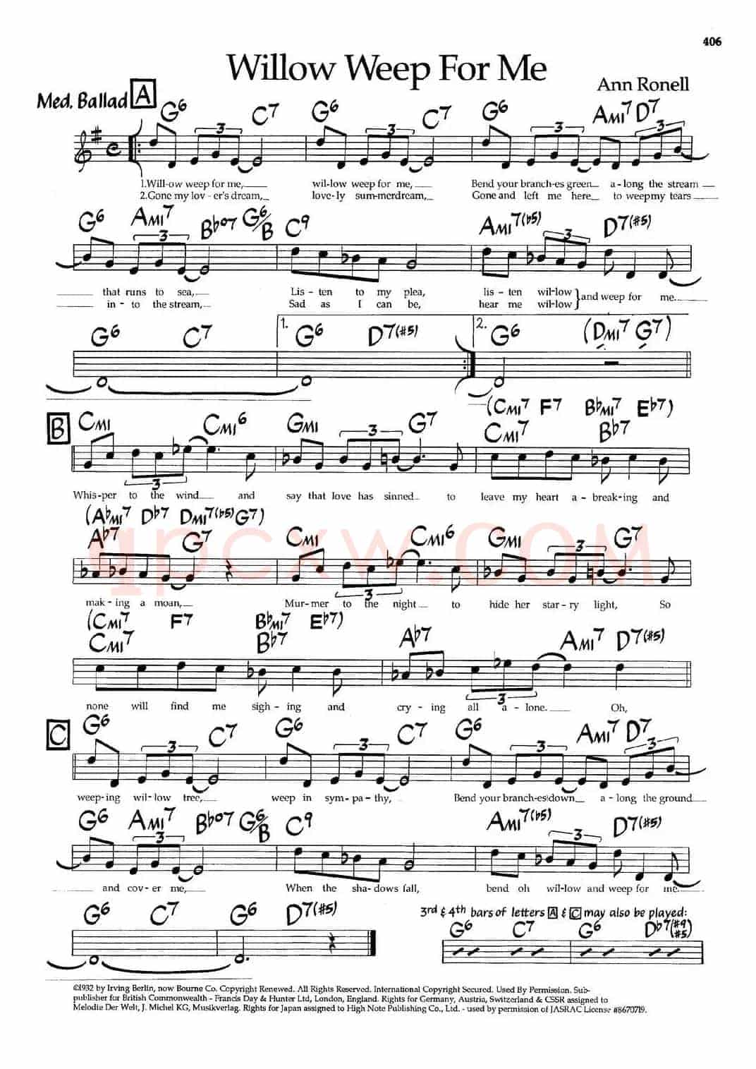 Willow Weep For Me（爵士钢琴曲）