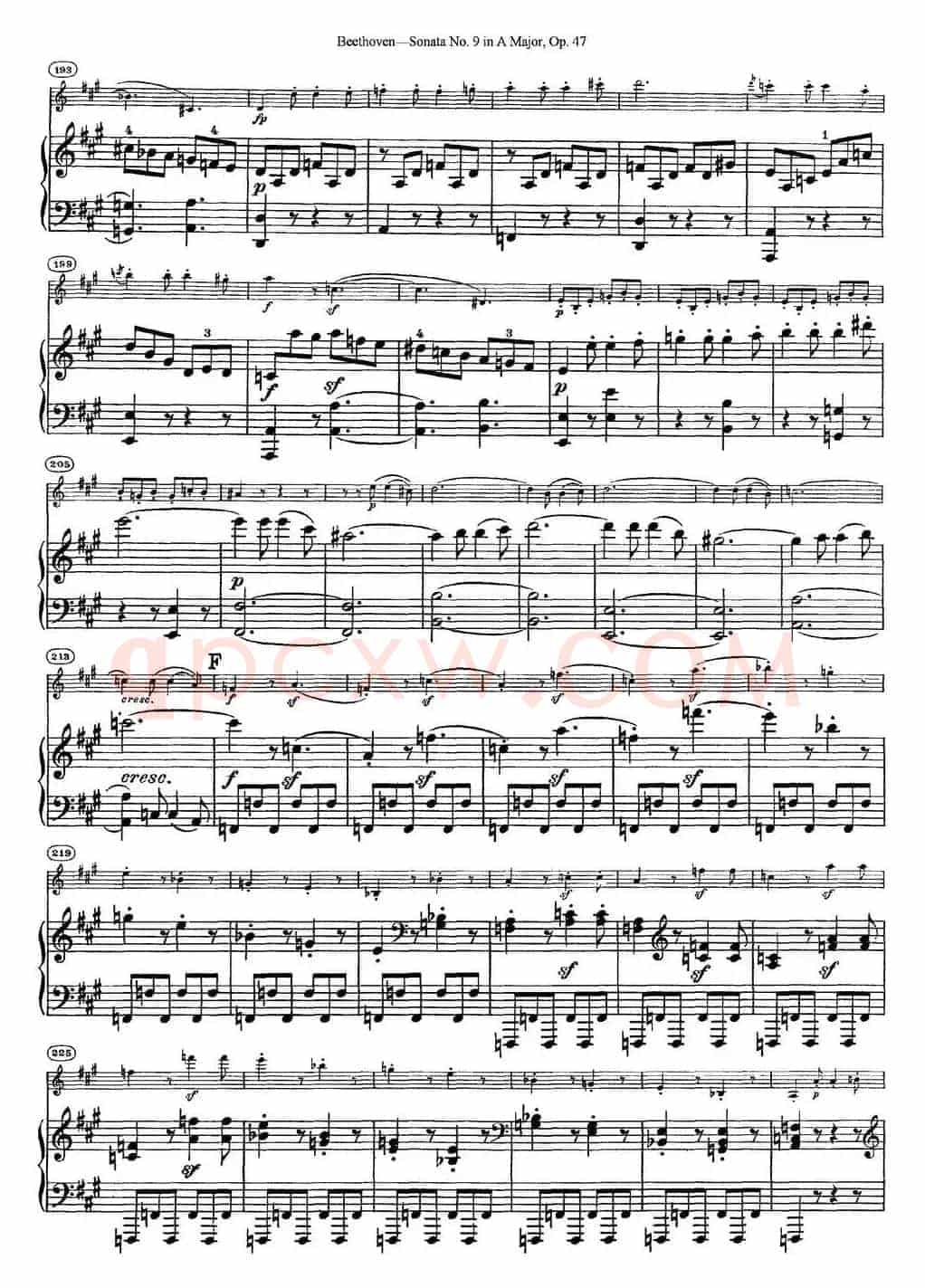 Violin Sonata No.9 in A Major Op.47（小提琴+钢琴伴奏）