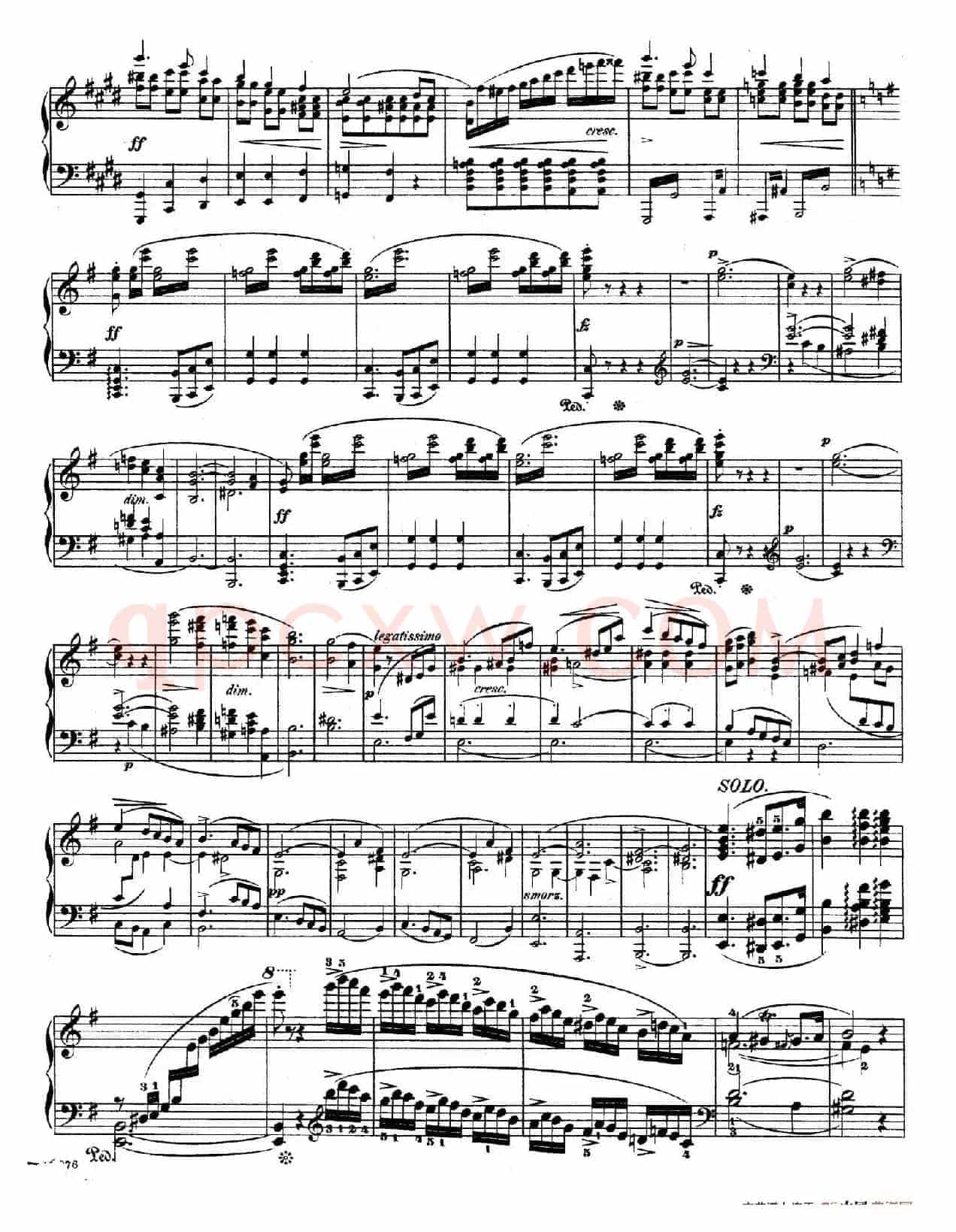 e小调第一钢琴协奏曲 Op.11(钢琴独奏版·第一乐章)