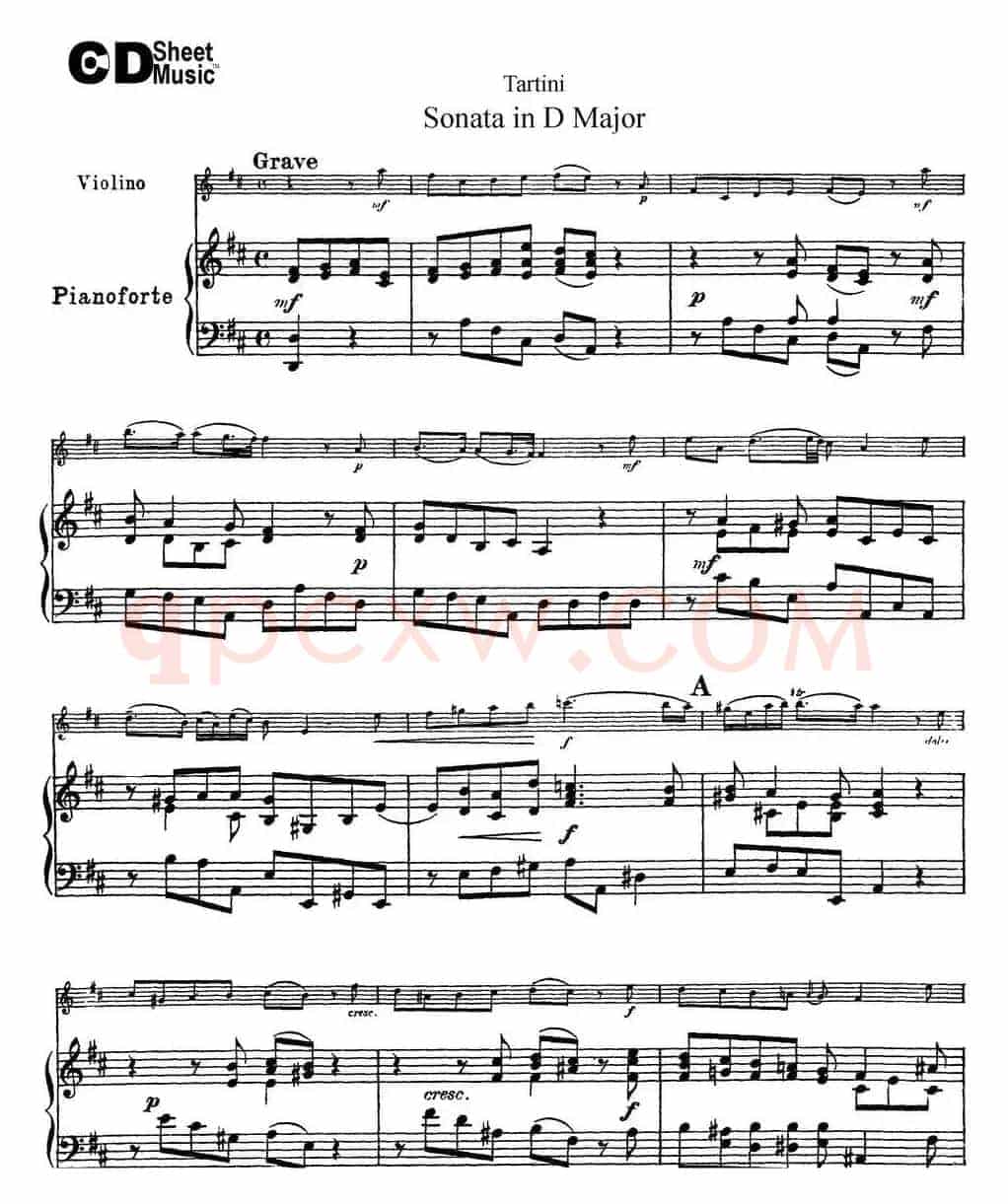 Violin Sonata in D Major（小提琴+钢琴伴奏）