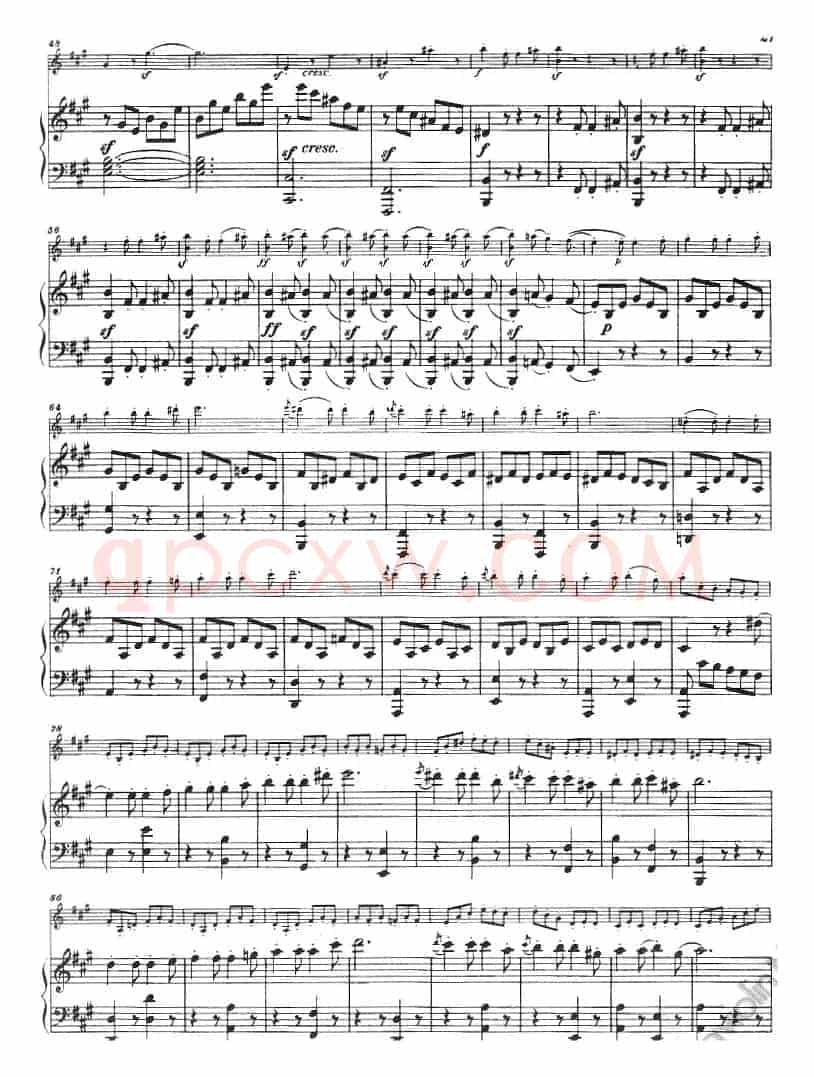 献给好友鲁道尔夫·克鲁采：奏鸣曲（A大调、小提琴+钢琴伴奏）