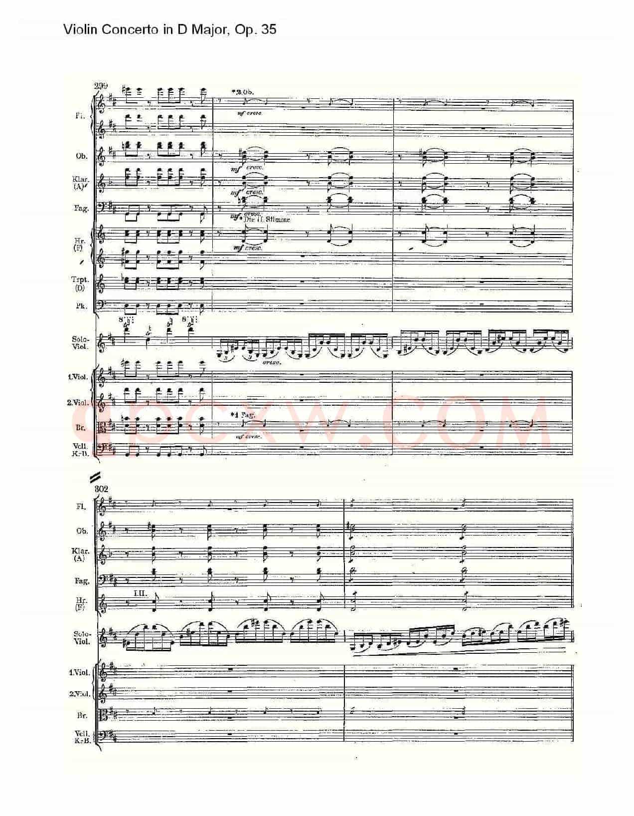 D大调小提琴协奏曲, Op.35第一乐章（二）