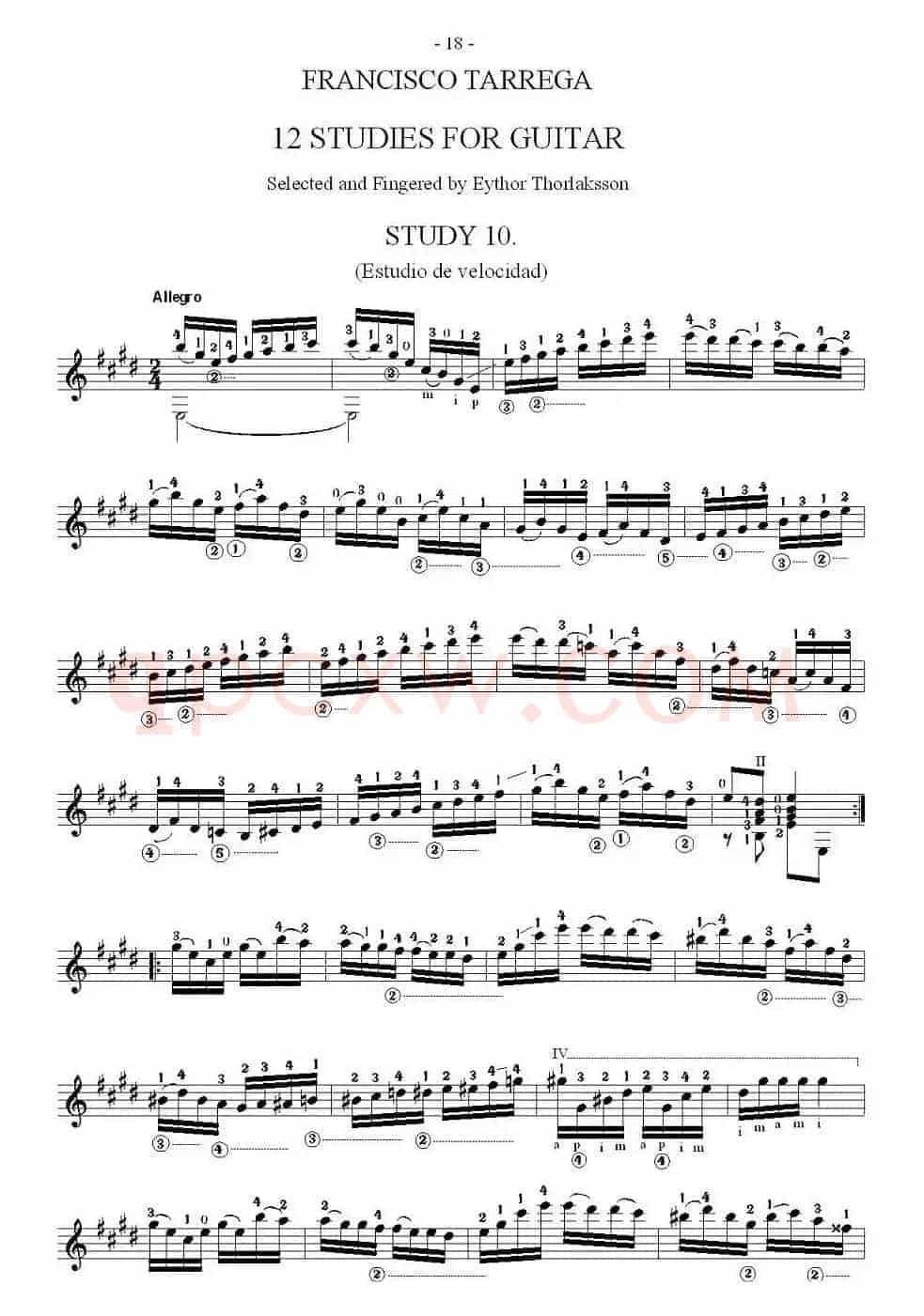 他雷加12首练习曲之10