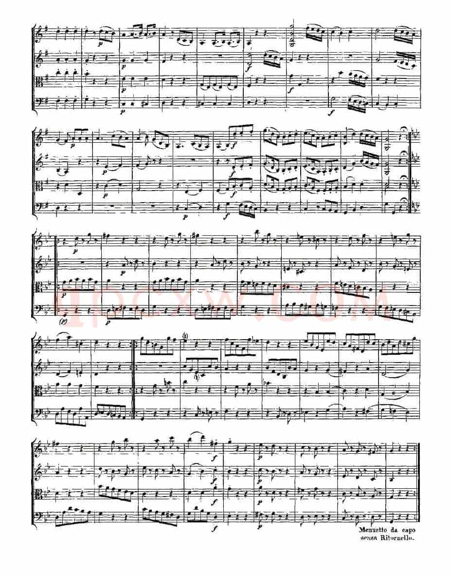 Quartet No. 3 in G Major, K. 156 （G大调第三弦乐四重奏）