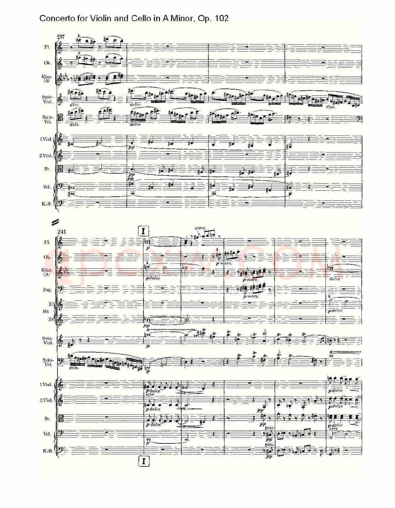 A小调小提琴与大提琴协奏曲, Op.102第一乐章
