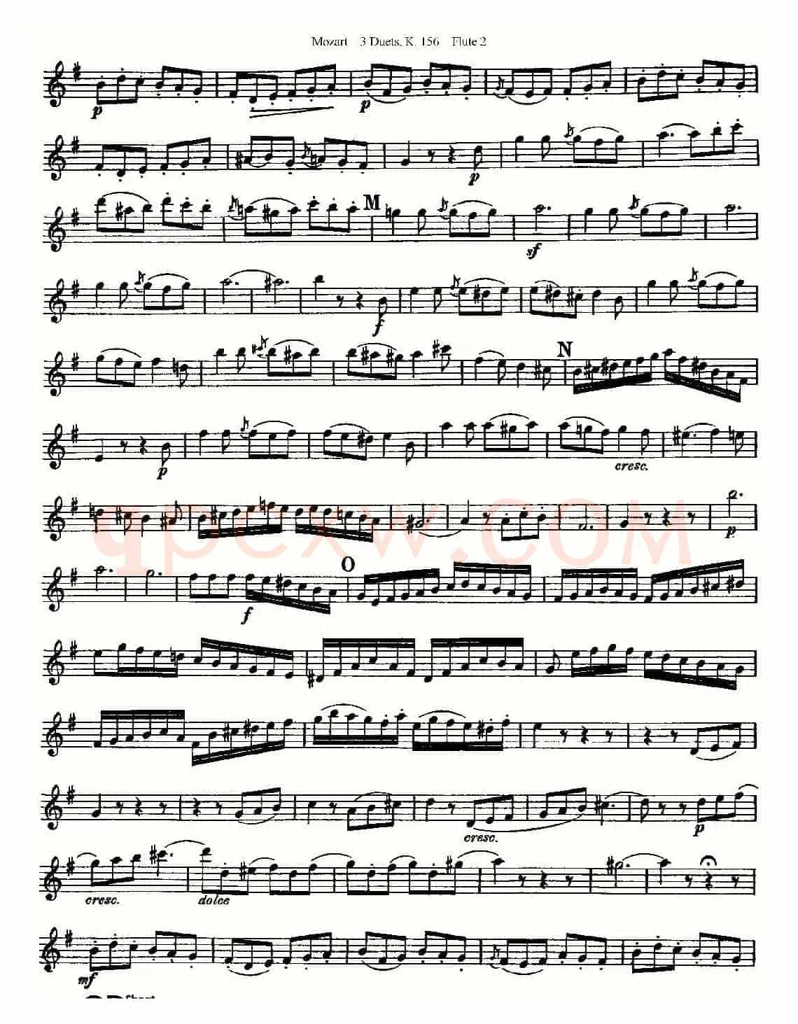 3 Duets K.156 之第二长笛（二重奏三首 K156号）
