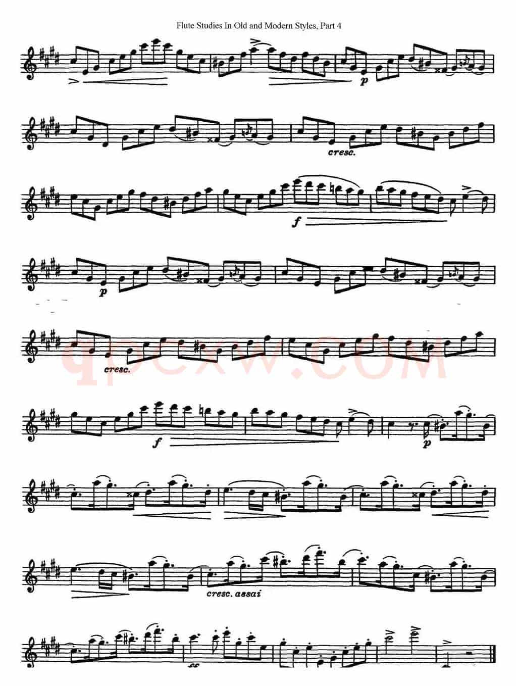斯勒新老风格长笛练习重奏曲（第四部分）（NO.8）