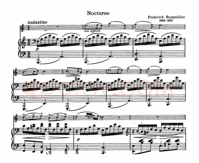 NOCTURNE（夜曲）（布格缪勒作曲版）（小提琴+钢琴伴奏）