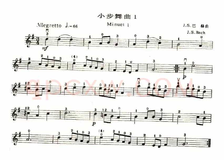 小步舞曲（巴赫作曲版、3首）