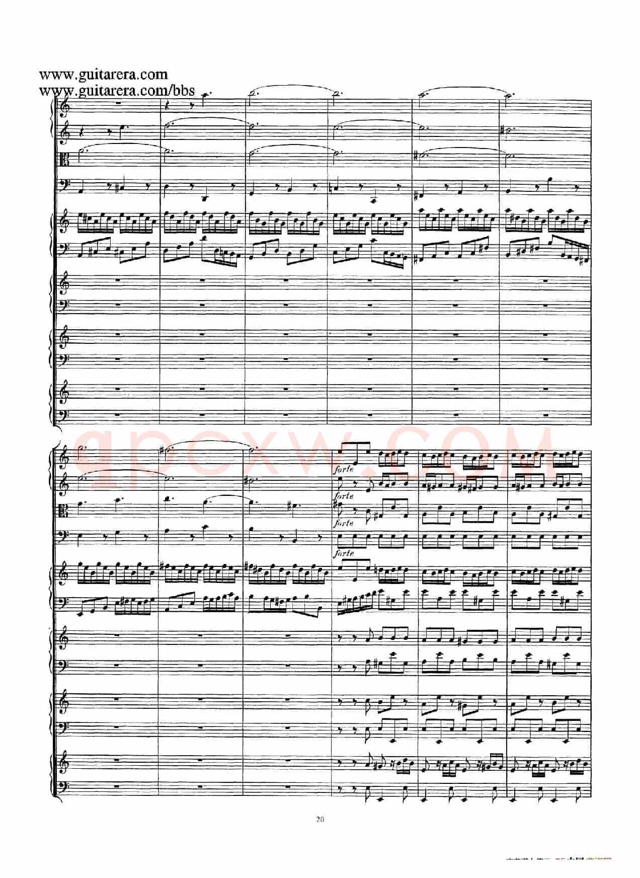 为四架古钢琴而作的a小调协奏曲 BWV 1065(总谱)