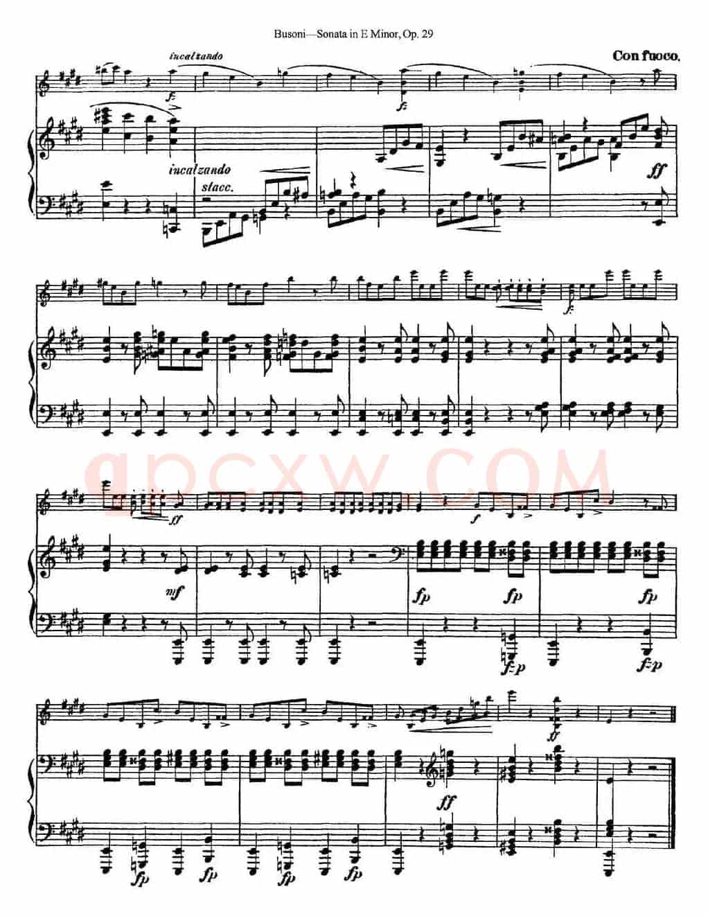 Violin Sonata No.1 in E Minor Op.29（小提琴+钢琴伴奏）