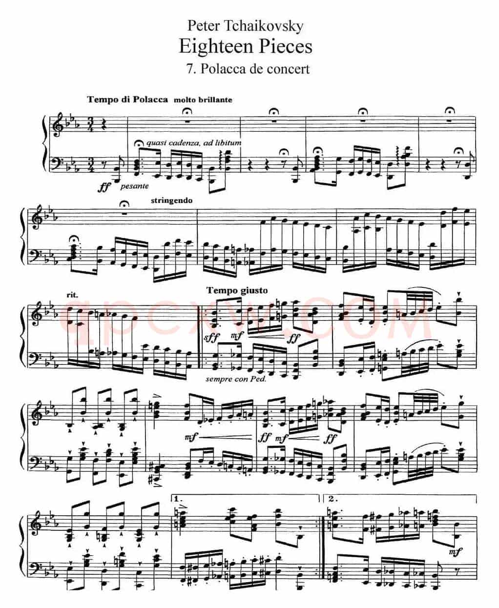 柴可夫斯基18首钢琴小品Op.72(7.Polacca de concert)
