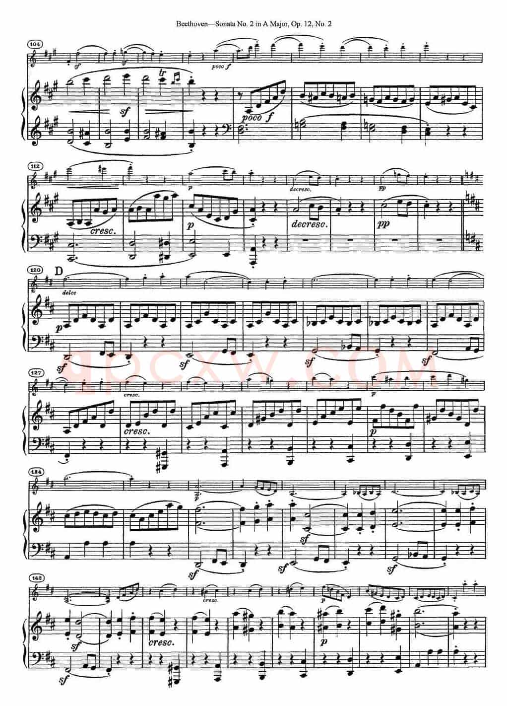 Violin Sonata No.2 in A Major Op.12 No.2（小提琴+钢琴伴奏）