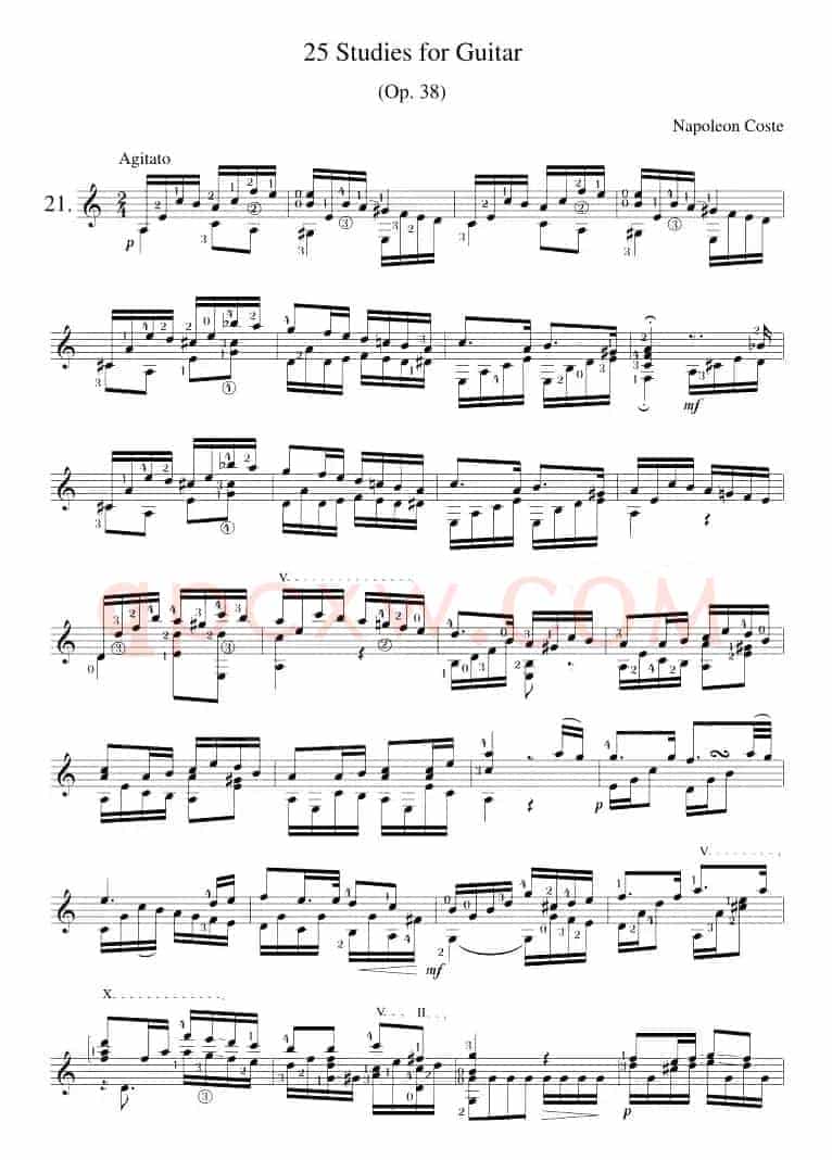 Napoleon Coste《25 Studies,Op.38》（STUDY 21）