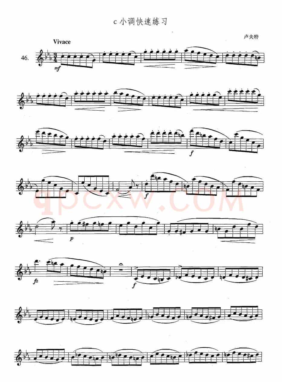 萨克斯练习曲合集（3—46）c小调快速练习