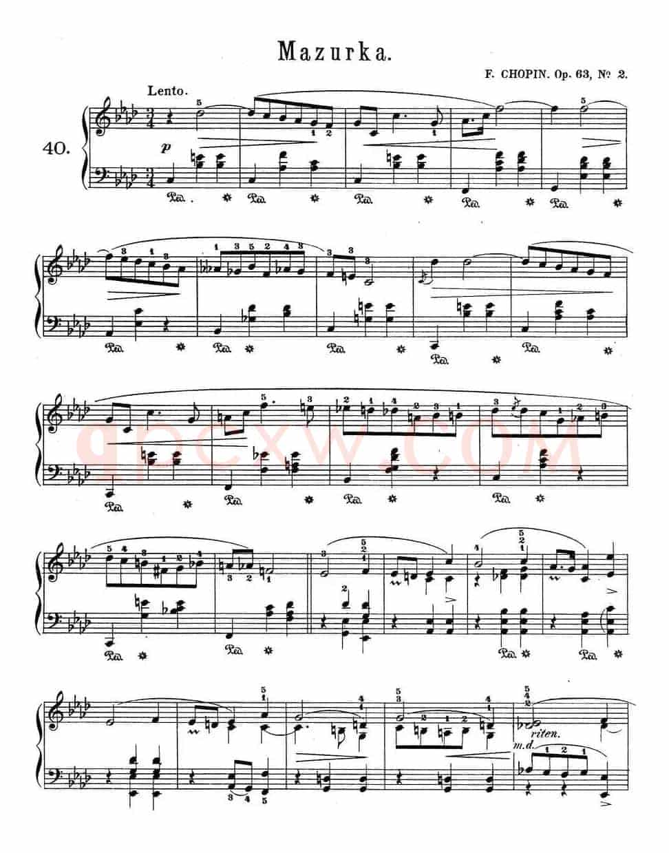 Trois Mazurkas Op·63(3首玛祖卡舞曲-2)