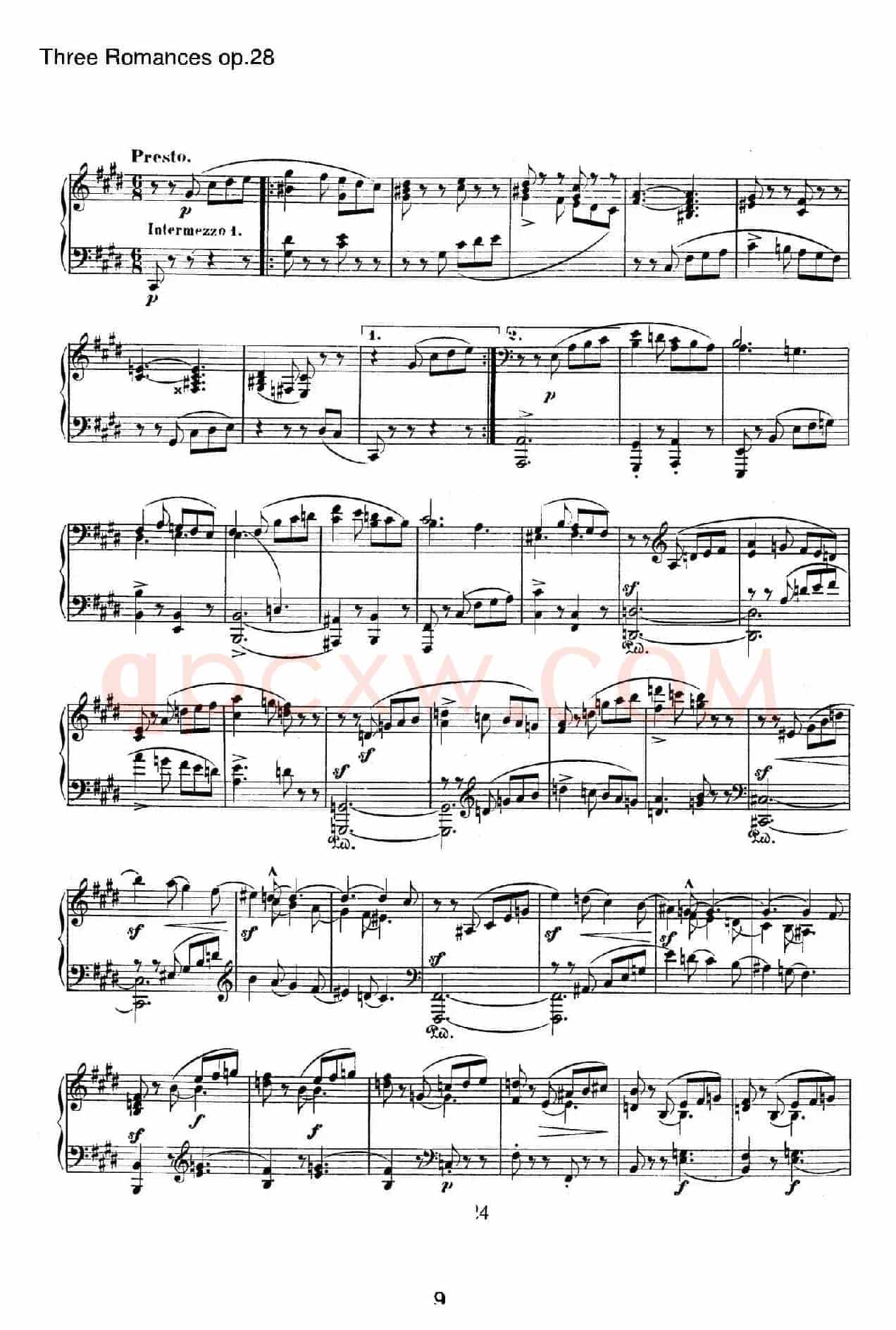3 Romances Op.28(3首浪漫曲·Ⅲ)