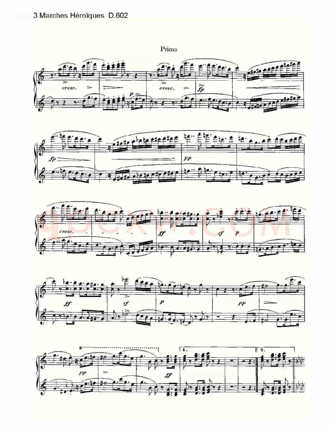 3 Marches Héroïques D.602（3 进行曲Héroïque）
