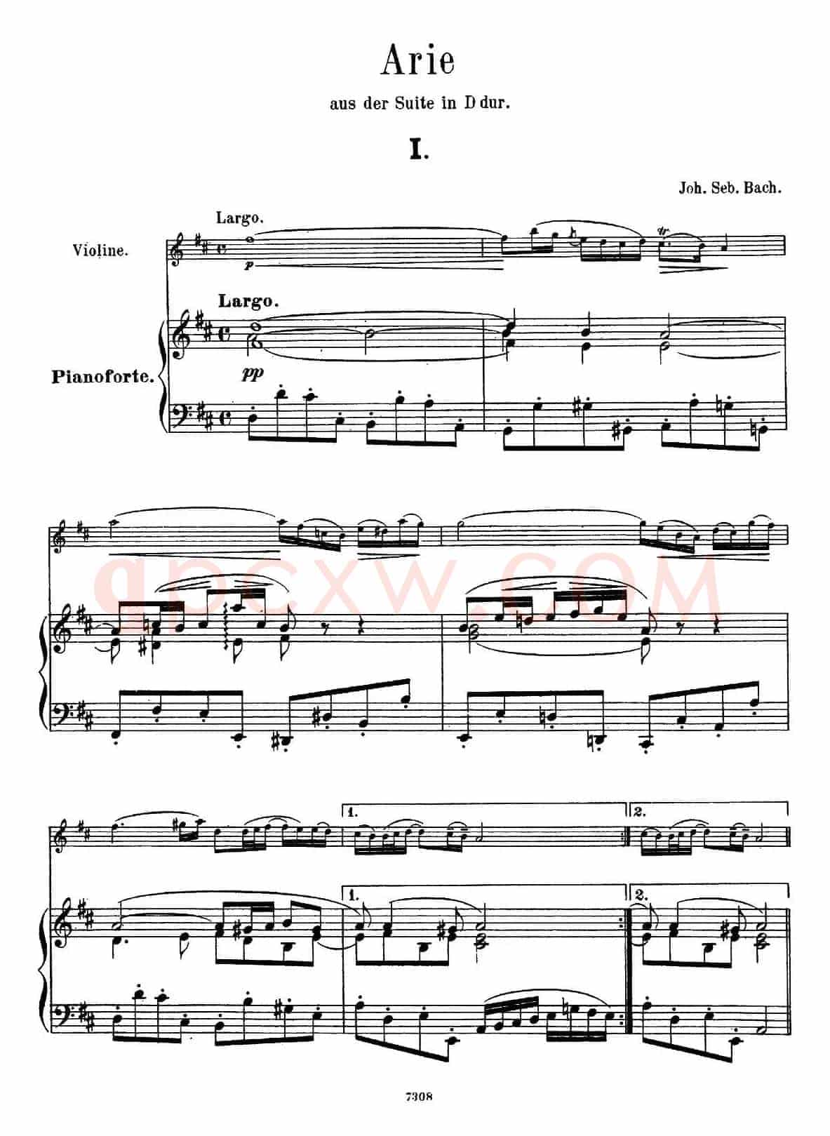 Arie（J.S.Bach.作曲版）（小提琴+钢琴伴奏）