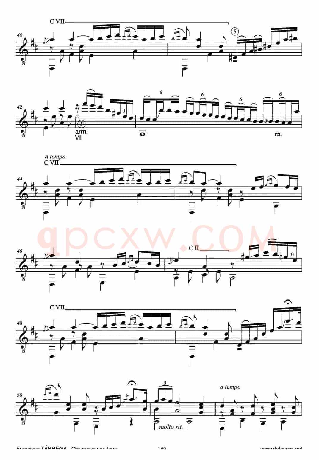CAPRICHO ARABE(Serenata AI eminente maestro D. Tomas Breton)（古典吉他）