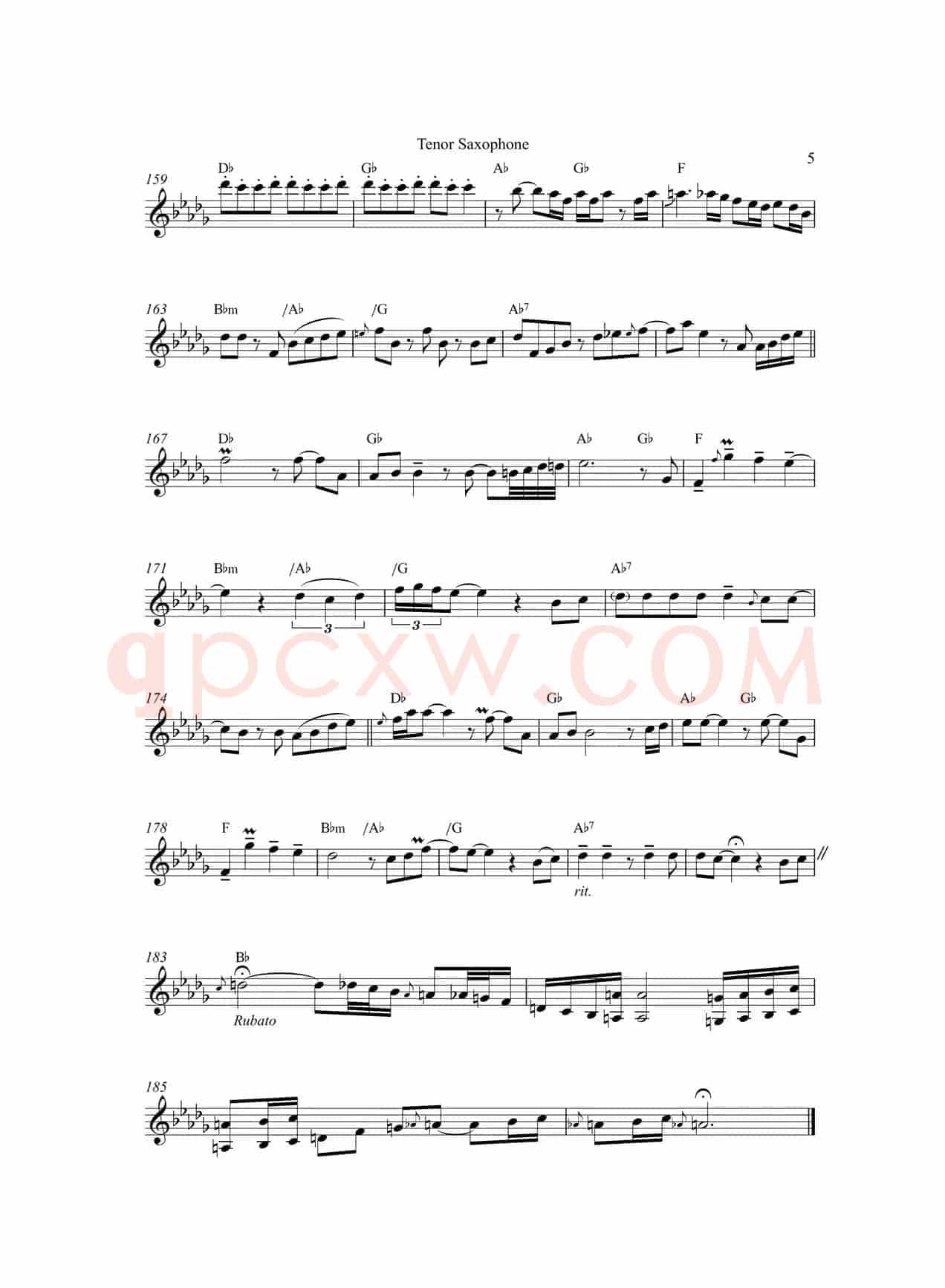 Nothing‘s Gonna Change My Love Fou Your（次中音萨克斯）