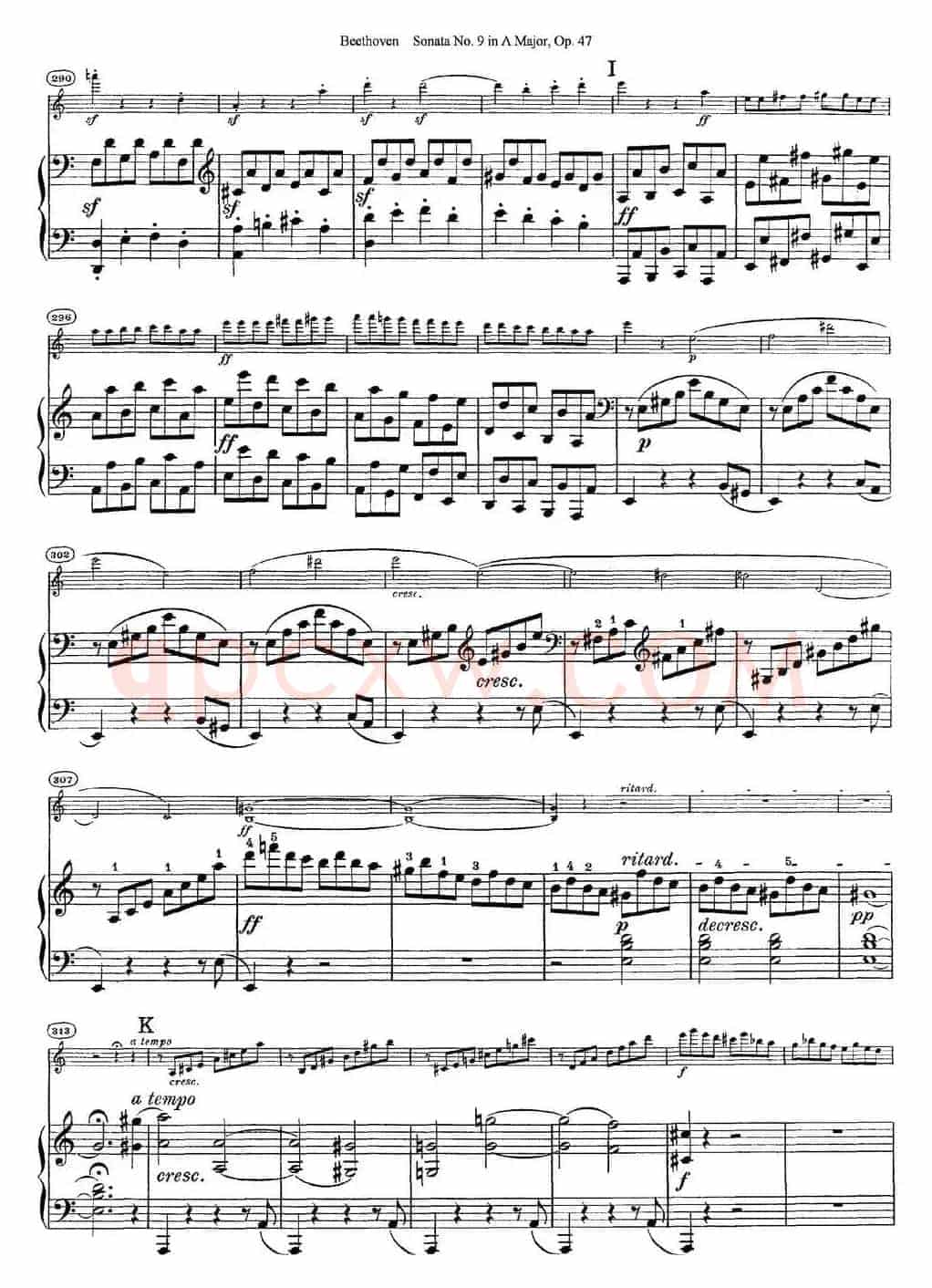 Violin Sonata No.9 in A Major Op.47（小提琴+钢琴伴奏）
