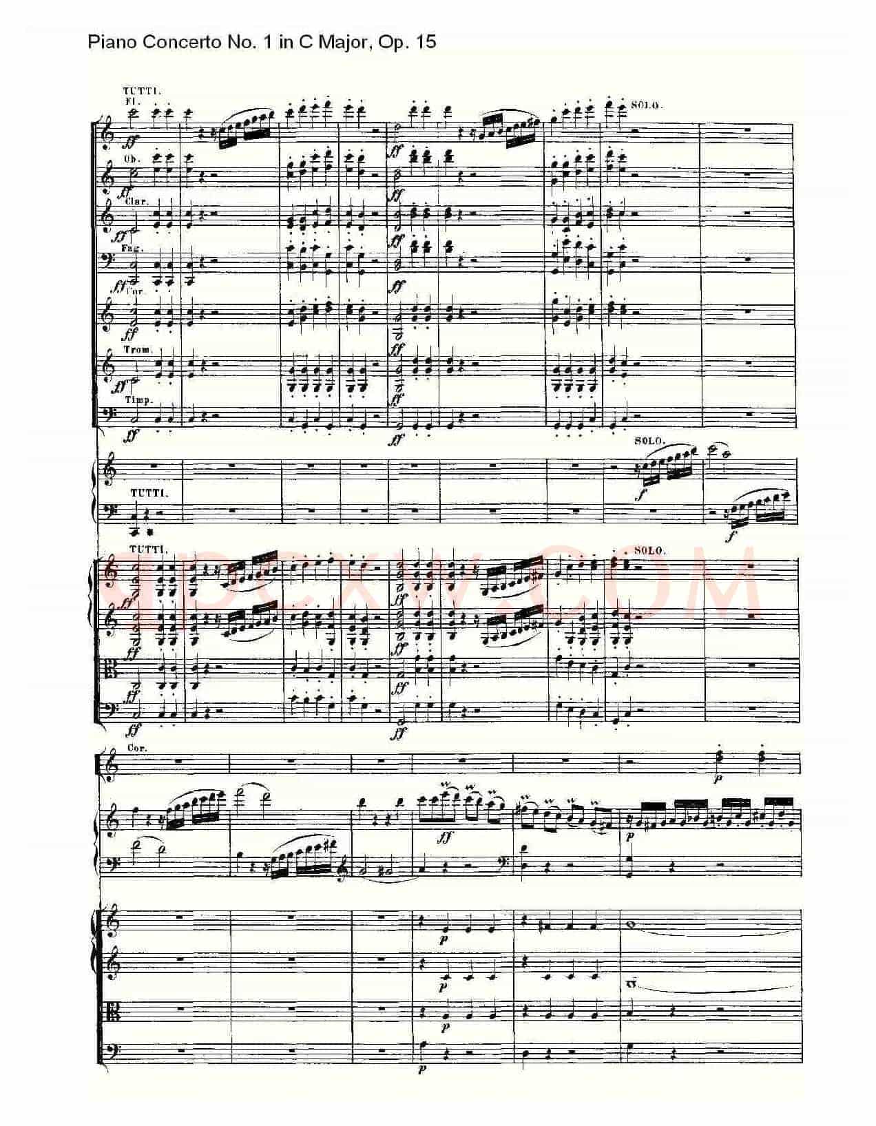 C大调钢琴第一协奏曲 Op.15 第一乐章