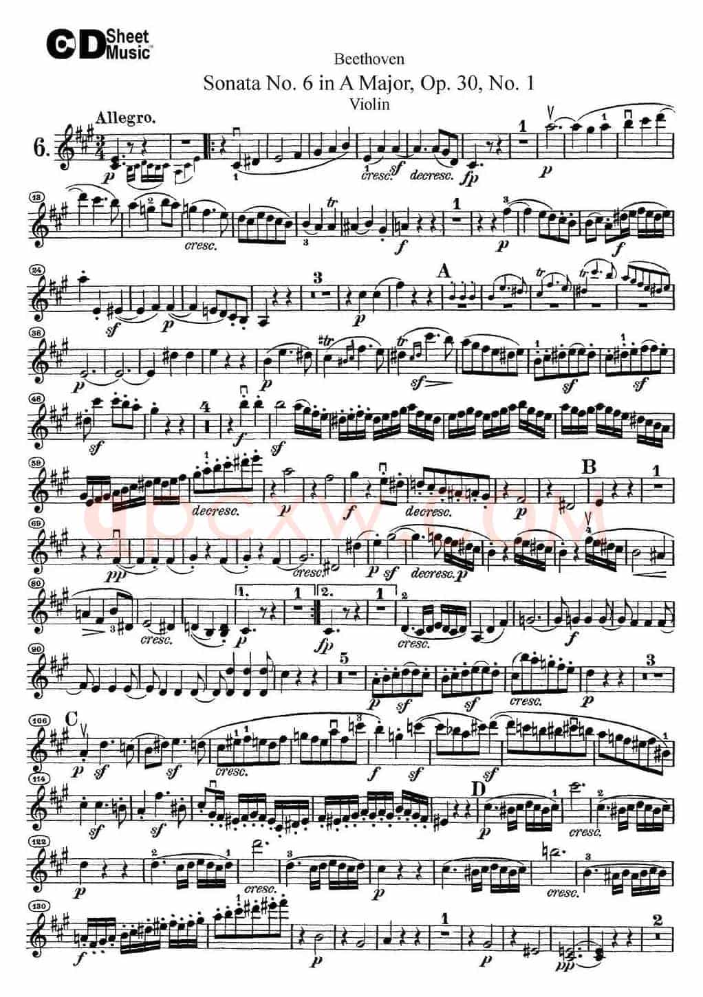 Violin Sonata No.6 in A Major Op.30 No.1