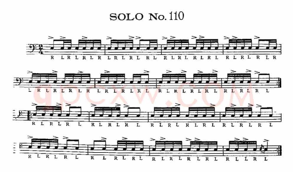美国军鼓 SOLO No.106-110（爵士鼓谱）