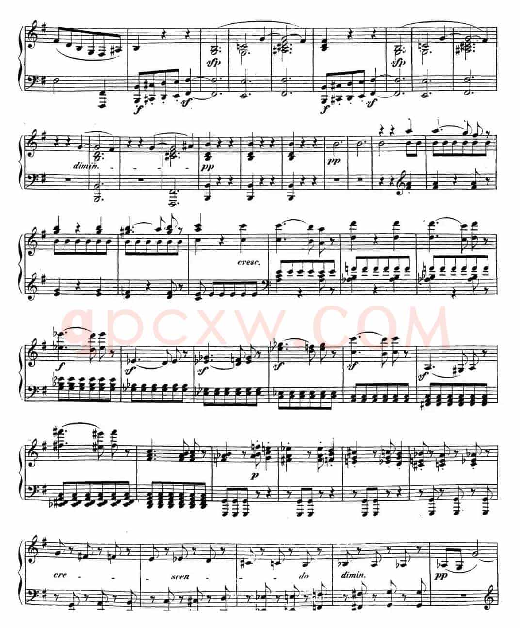 贝多芬钢琴奏鸣曲27 e小调 Op.90 E minor
