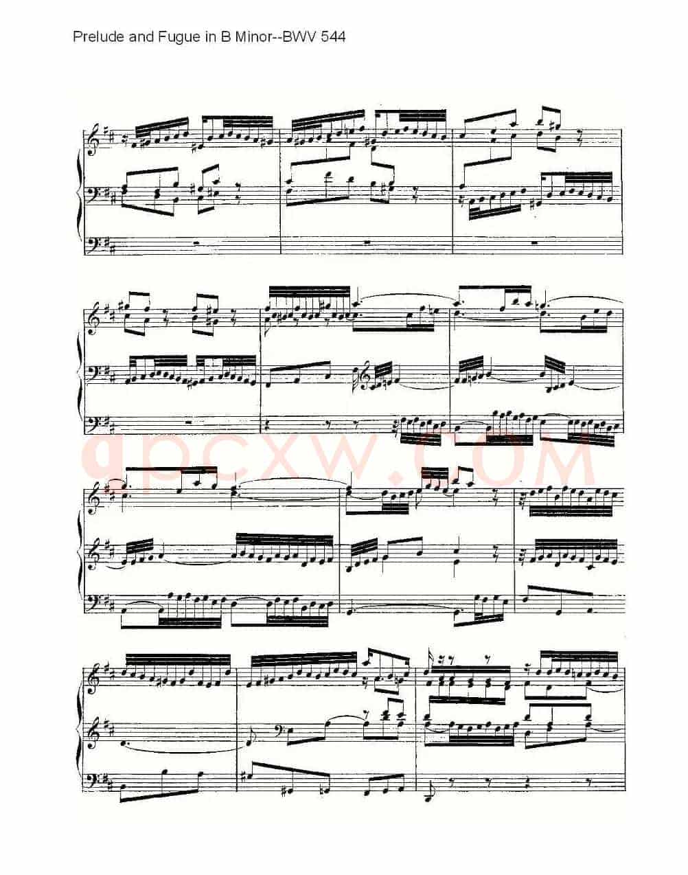 Prelude and Fugue in B Minor--BWV 544 (管风琴谱)