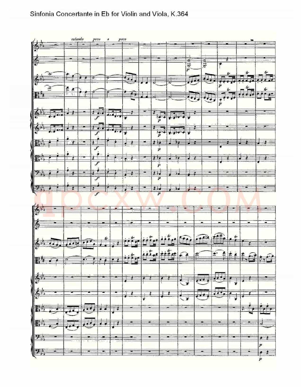 Eb调小提琴与中提琴炫技序曲, K.364(二)