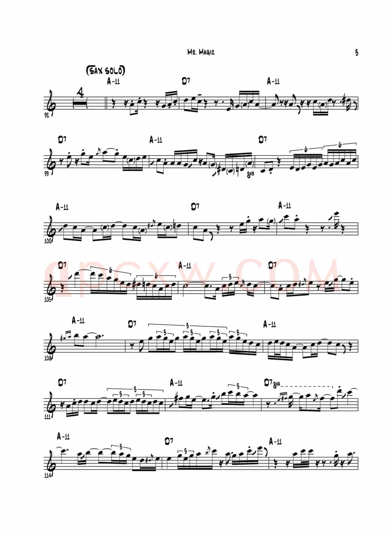 Mr Magic（中音萨克斯）