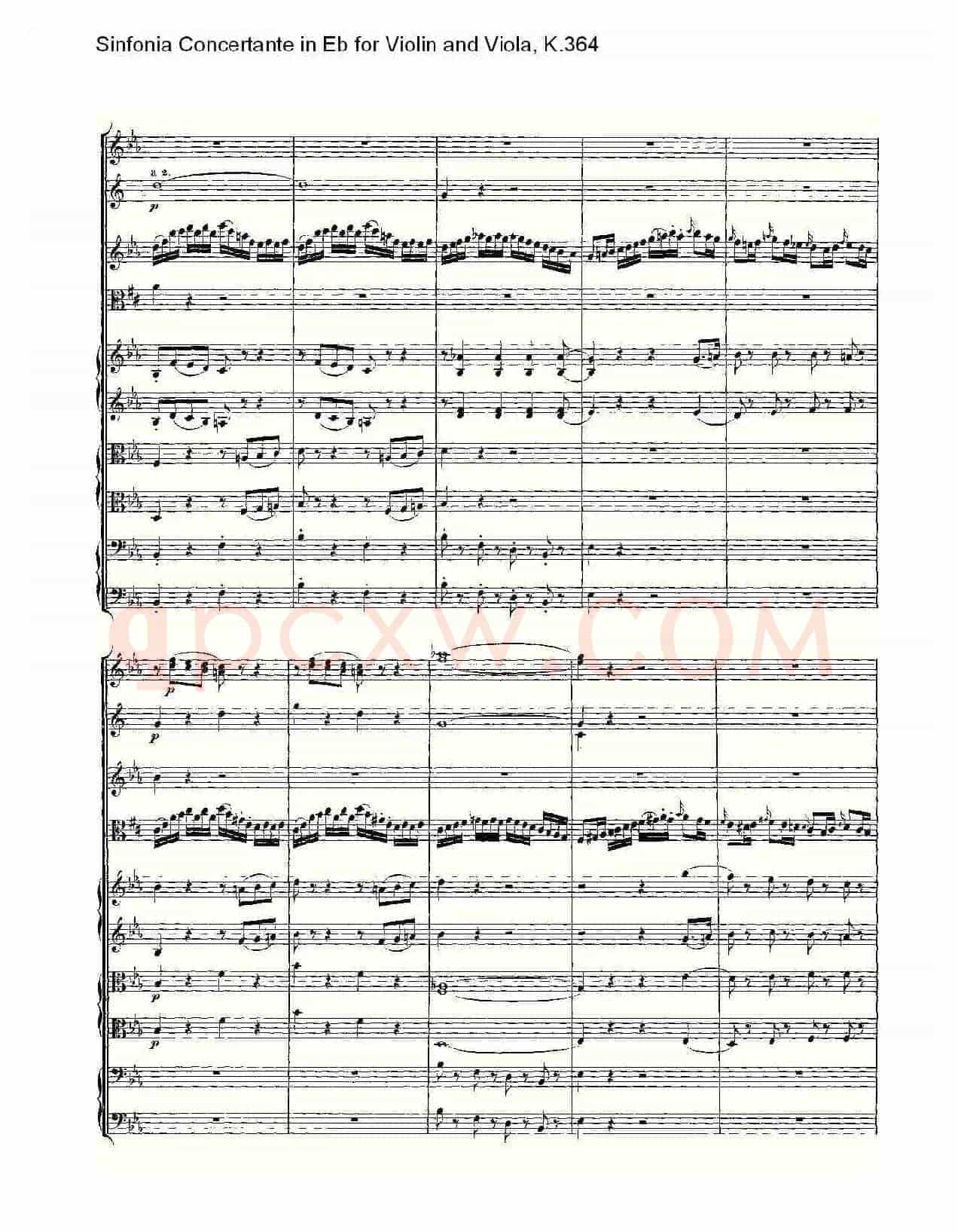 Eb调小提琴与中提琴炫技序曲, K.364(一)